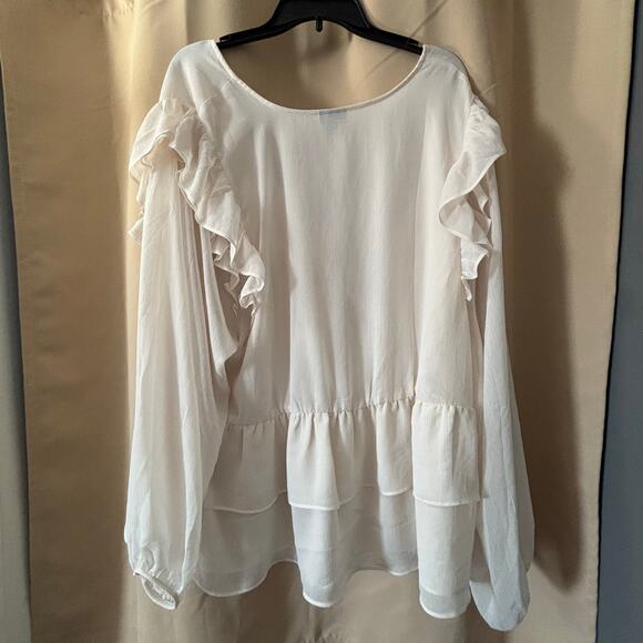 Torrid size 4 Chiffon Ruffled Surplice Crop Top - Picture 2 of 4